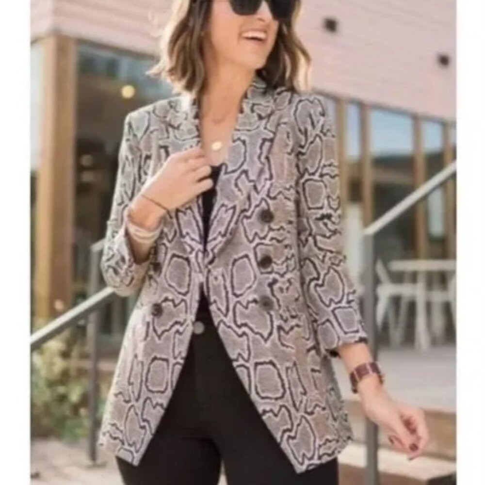 Cabi Python Snakeskin Print Blazer